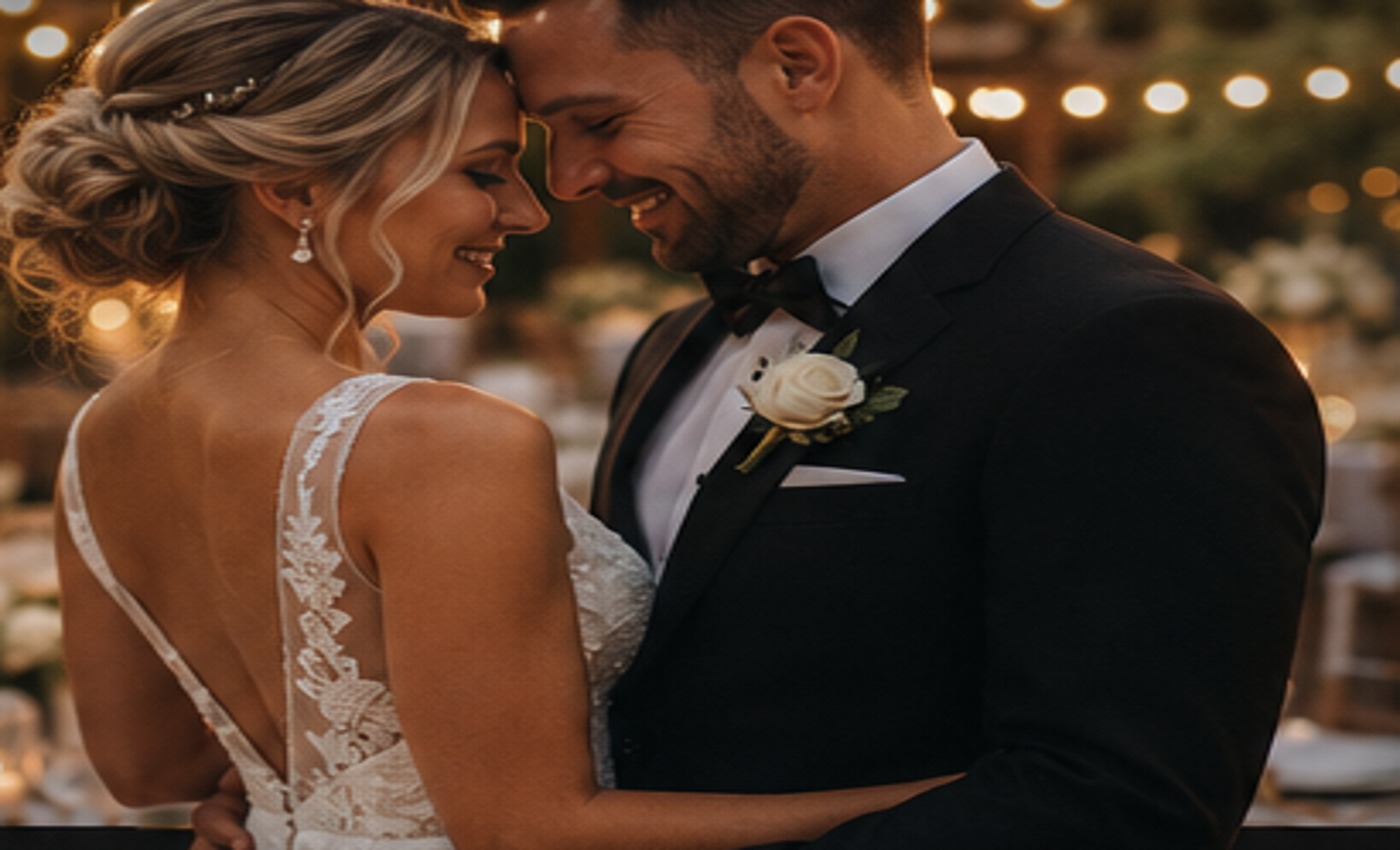 Warm evening wedding reception detail