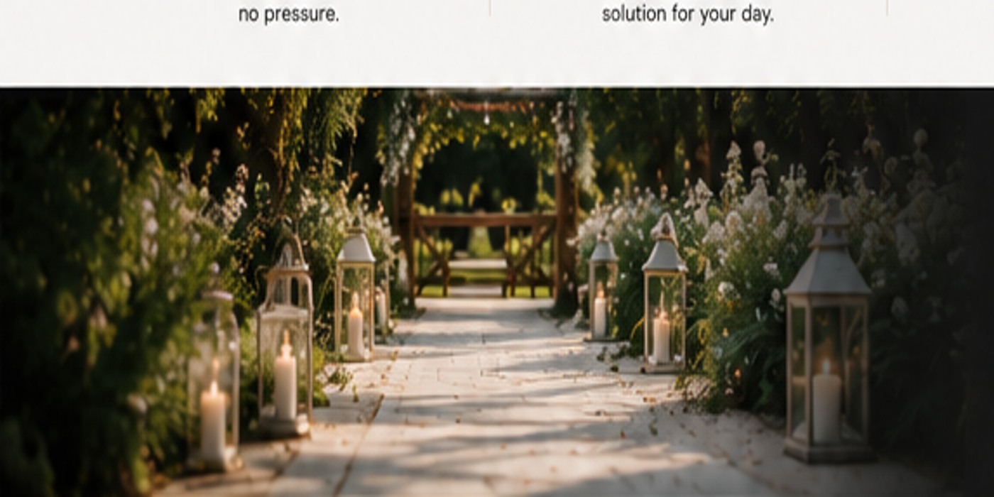 Beautiful wedding walkway decorated with lanterns
